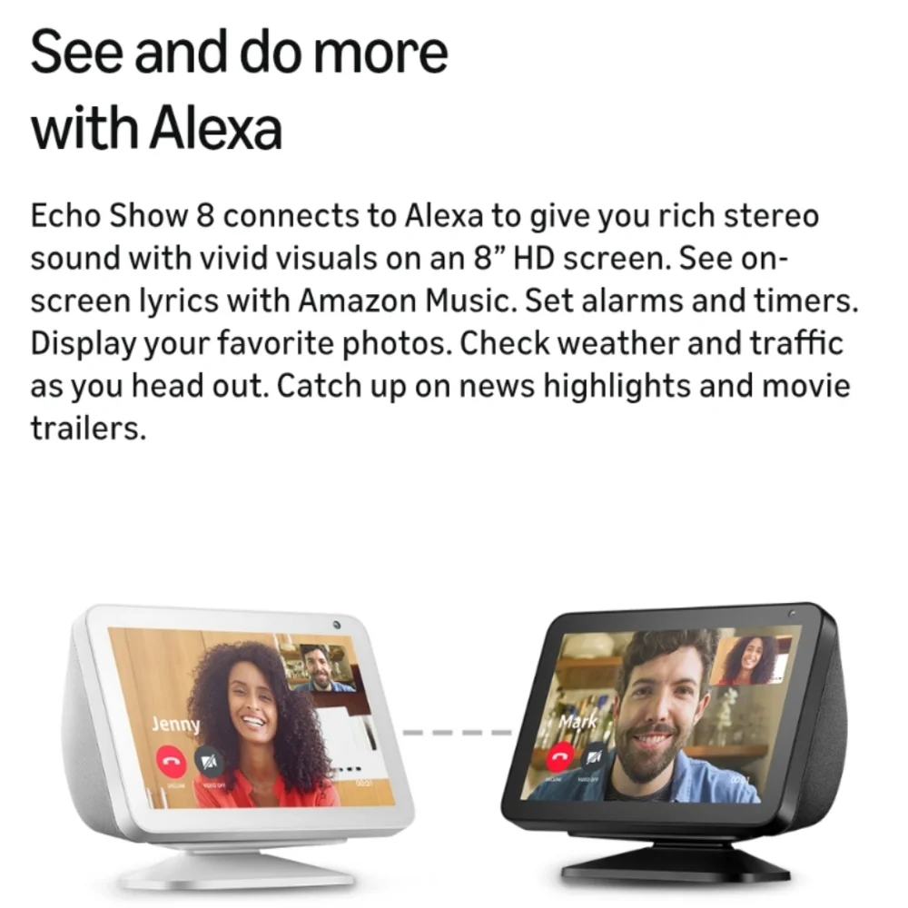 EUC Amazon Echo Show 8 - Sandstone (1st Gen, 2019)